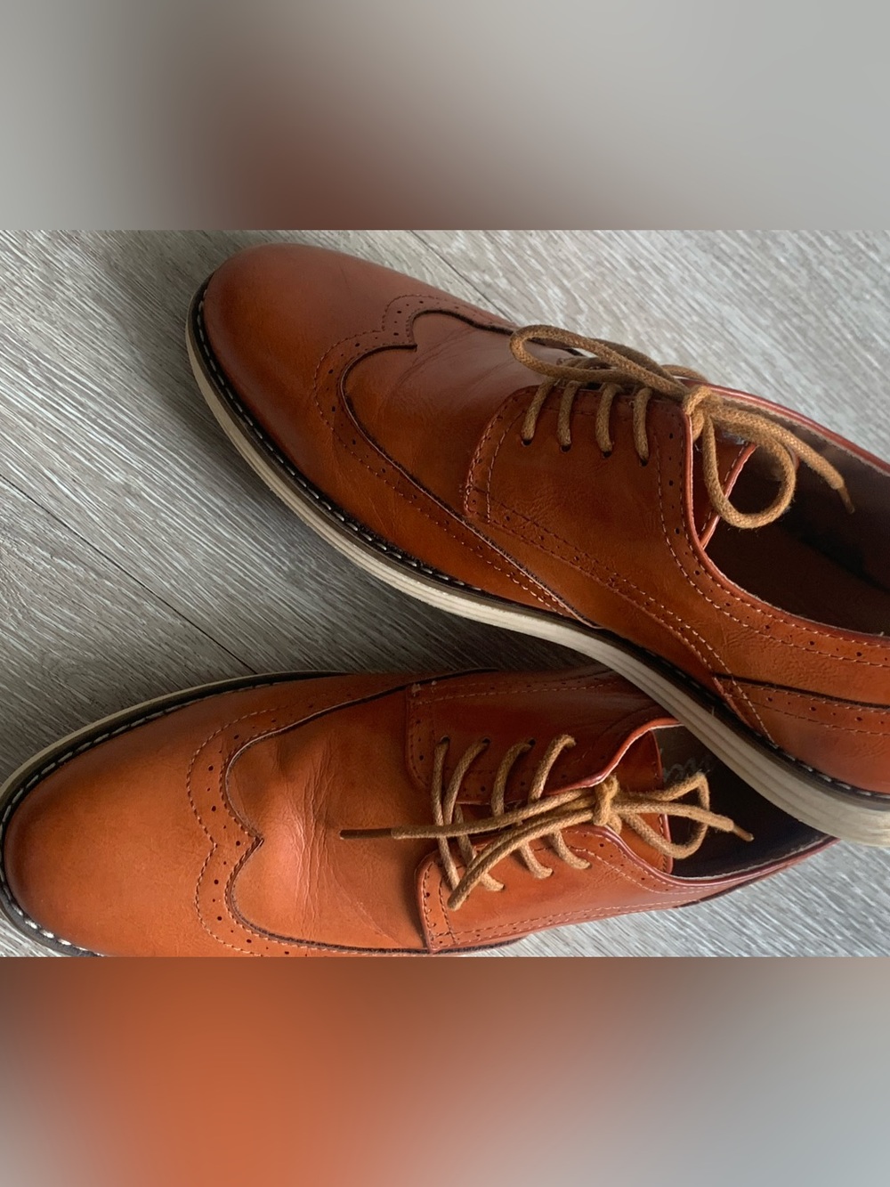Vostey Tan Leather Wingtip Derby’s  casual Oxford size 9,5